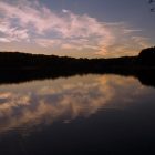 image of clear pond wit sunset