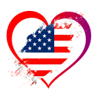 heart shaped american flag