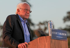 Bernie Sanders Speaking at Rally