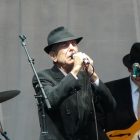 Image of Leonard Cohen singing