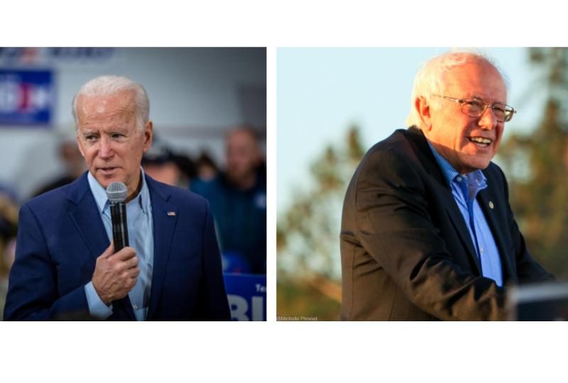 Joe Biden and Bernie Sanders on campaign trail