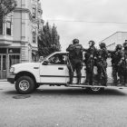 Police in Portland, OR at Proud Boys/Antifa riot