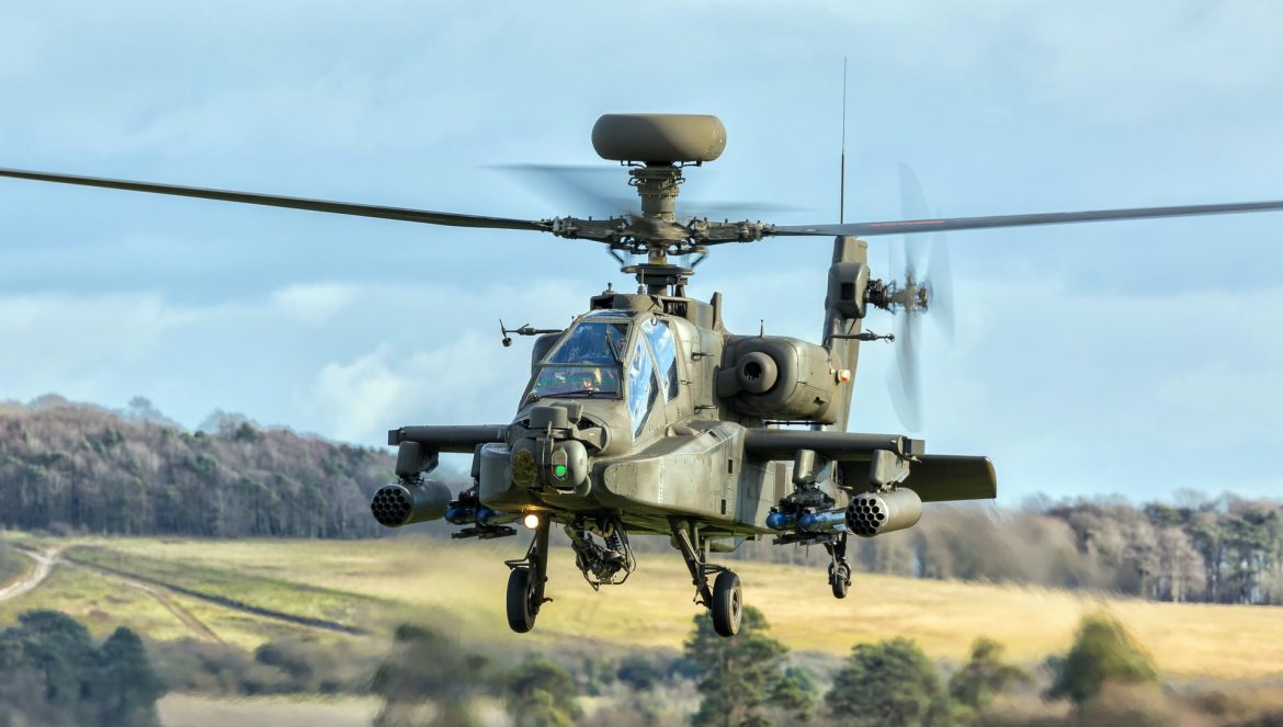 Apache Longbow helicopter on a training sortie