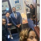 Rep Stacey Plaskett hiding from terrorists in her office