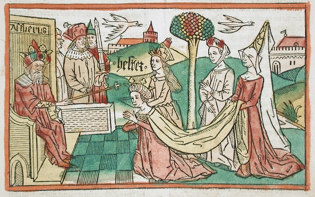 Image of Queen Esther before King Ahasureus