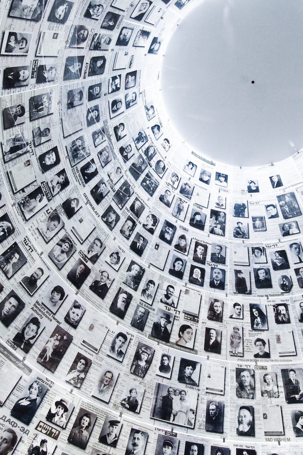 Memorial at Yad Vashem Holocaust Museum, Israel. December 2018.